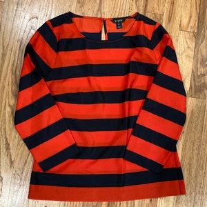 J. Crew Factory Navy & Red Classic Top / Blouse